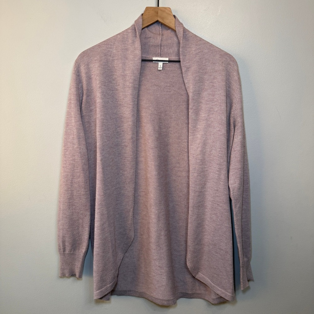 Ella Moss Women's Open Front Knit Cardigan Sweater Dusty Rose Size Small
